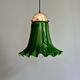Suspension in green opaline with a scalloped edge, Peill & Putzler, 1970