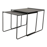 Postmodern perforated metal nesting side tables from Ikea, 1980s, set of 2.