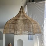Immense rattan suspension in the shape of a flower, tulip, corolla H1m D1m50