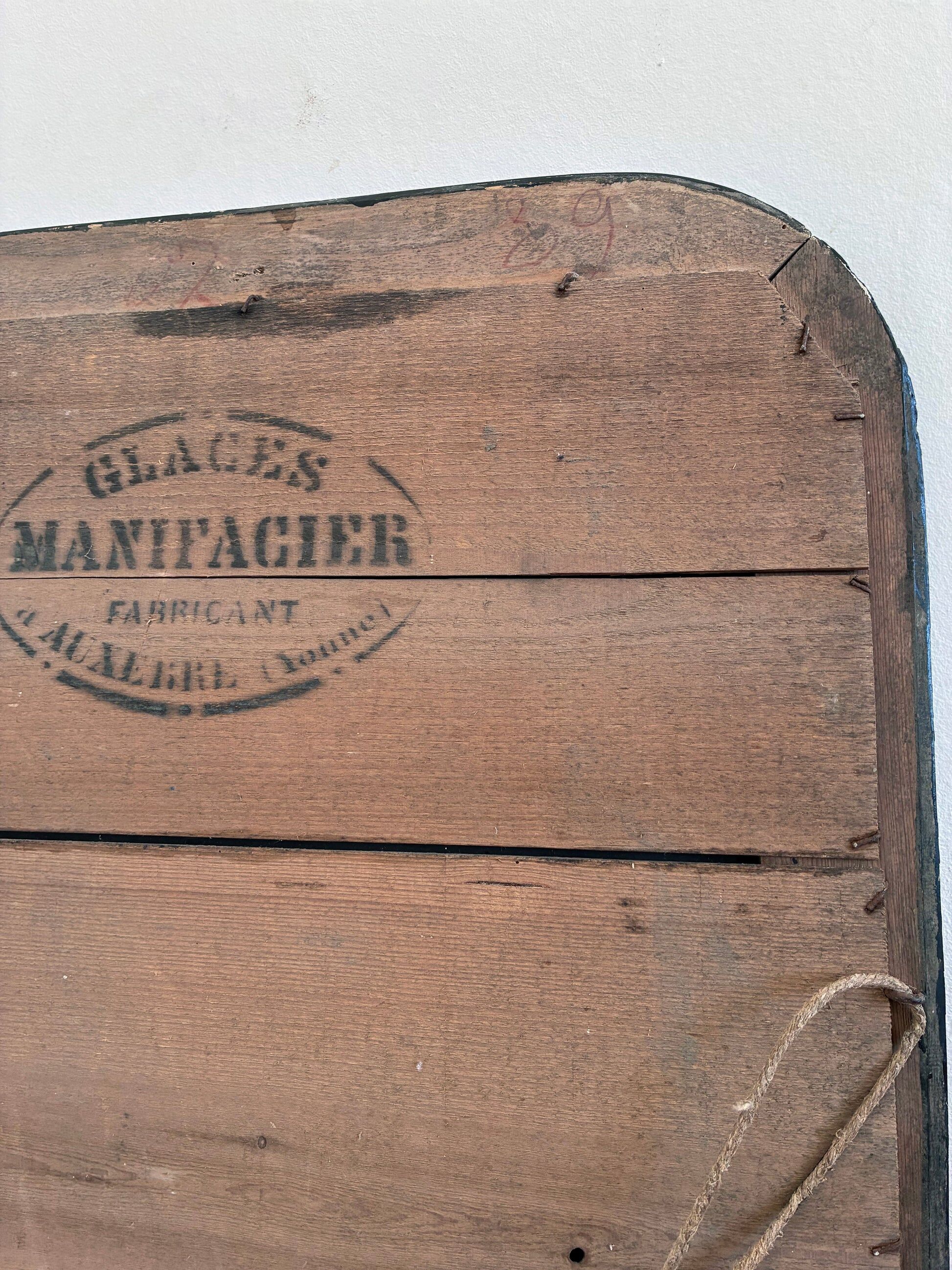 Miroir antique français Louis Philippe – noir et or, fin du 19e siècle