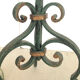 Lampadaire en fer forgé vert et doré vintage année 50