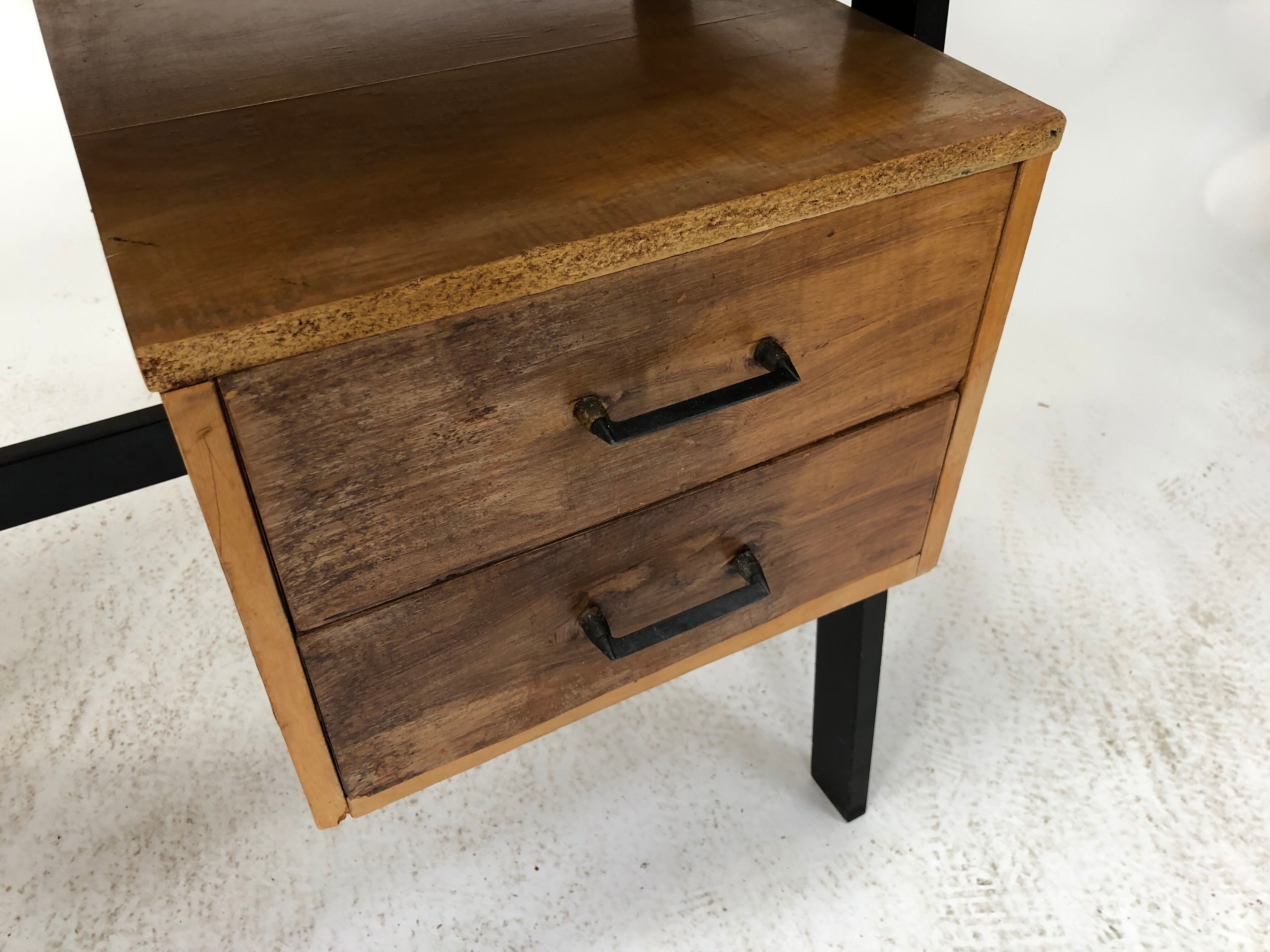Vintage desk in birch veneer of years 60