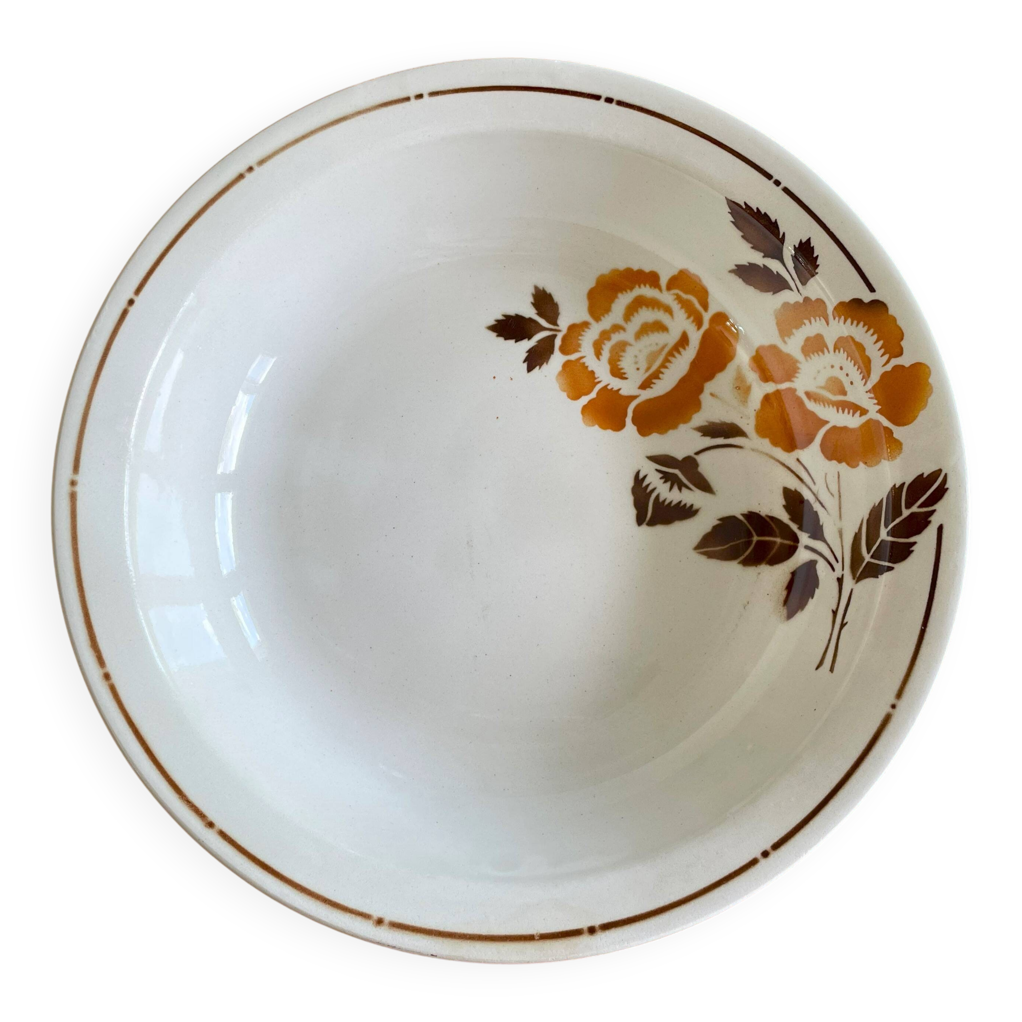 Antique earthenware salad bowl from Saint-Amand (North)