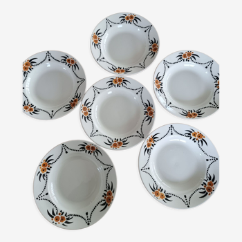 Ensemble de 6 assiettes creuses Badonviller