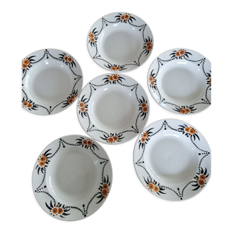 Ensemble de 6 assiettes creuses Badonviller