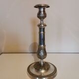 Silver metal candle holder