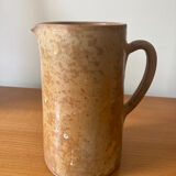 Handmade straight stoneware pitcher