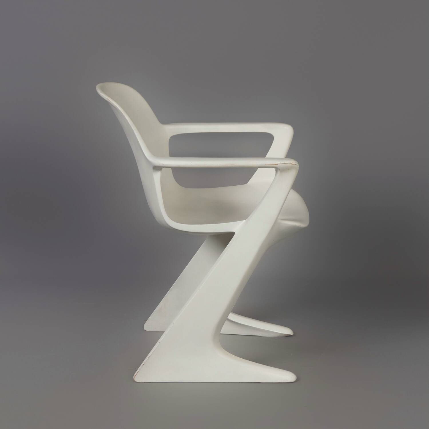 White Kangaroo Chair by Ernst Moeckl for Horn, 1960s | With Armrests