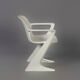 Chaise Kangourou Blanche par Ernst Moeckl pour Horn, années 1960 | Avec Accoudoirs