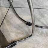 Set of 4 Linda armchairs by Arrben in camel leather with a chrome frame.