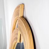 "Rainbow" rattan mirror