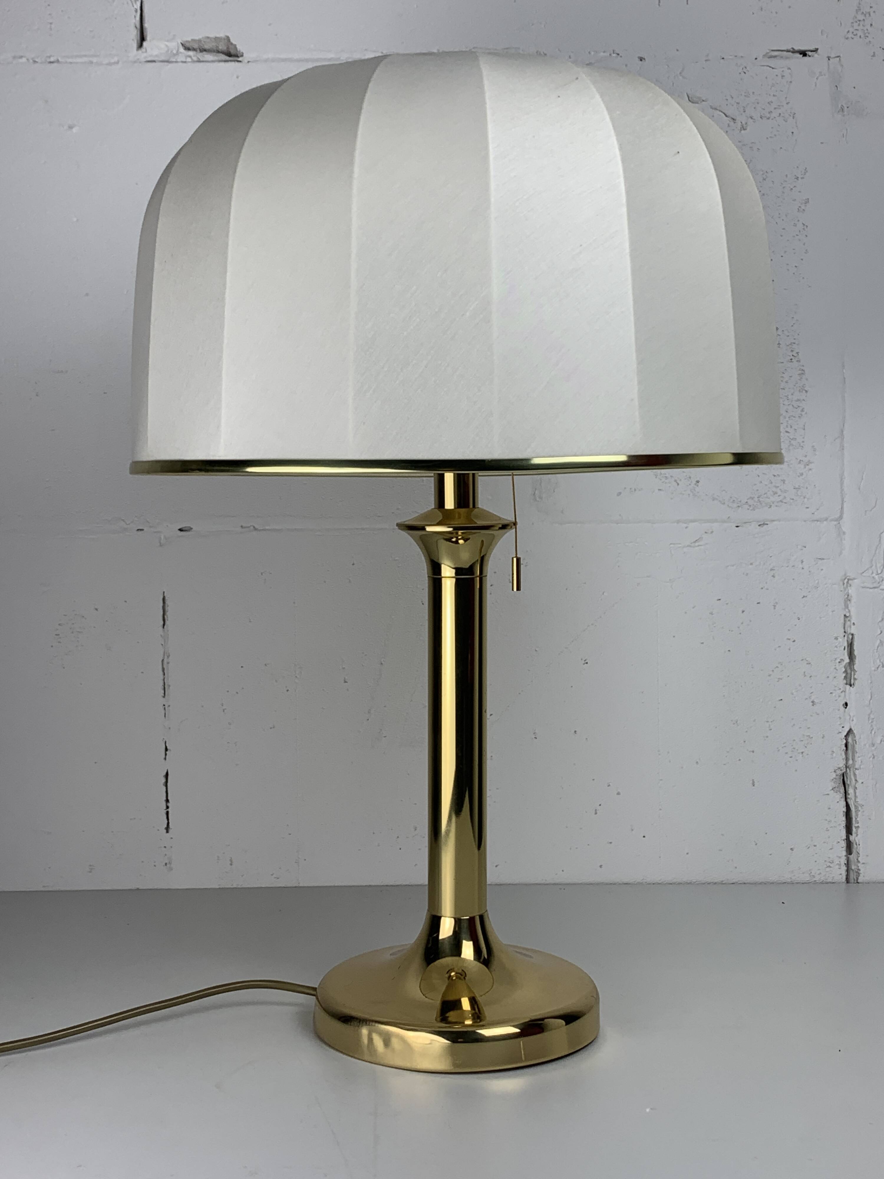 Midcentury Hollywood Regency brass mushroom table lamp Vienna Austria 1960s