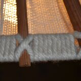 Scandinavian wooden and linen suspension from the GDR, 1970.