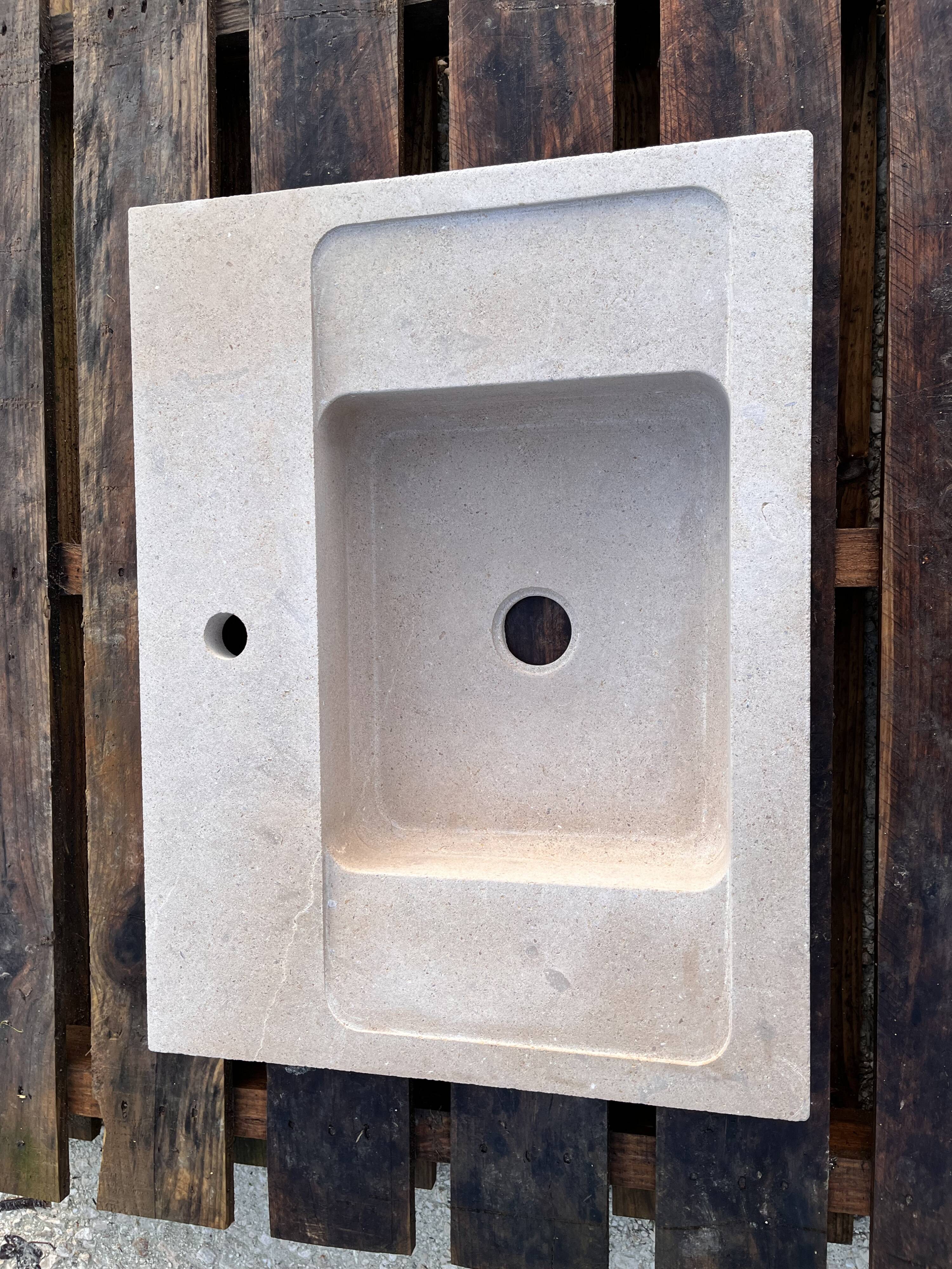 Molded stone sink