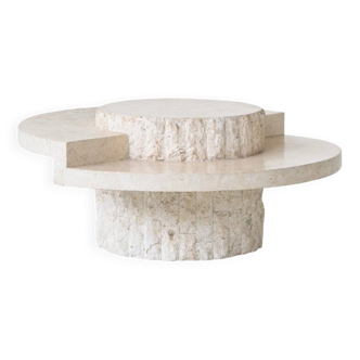 Table basse sculpturale en pierre de Mactan de Magnussen Ponte, Belgique 1970
