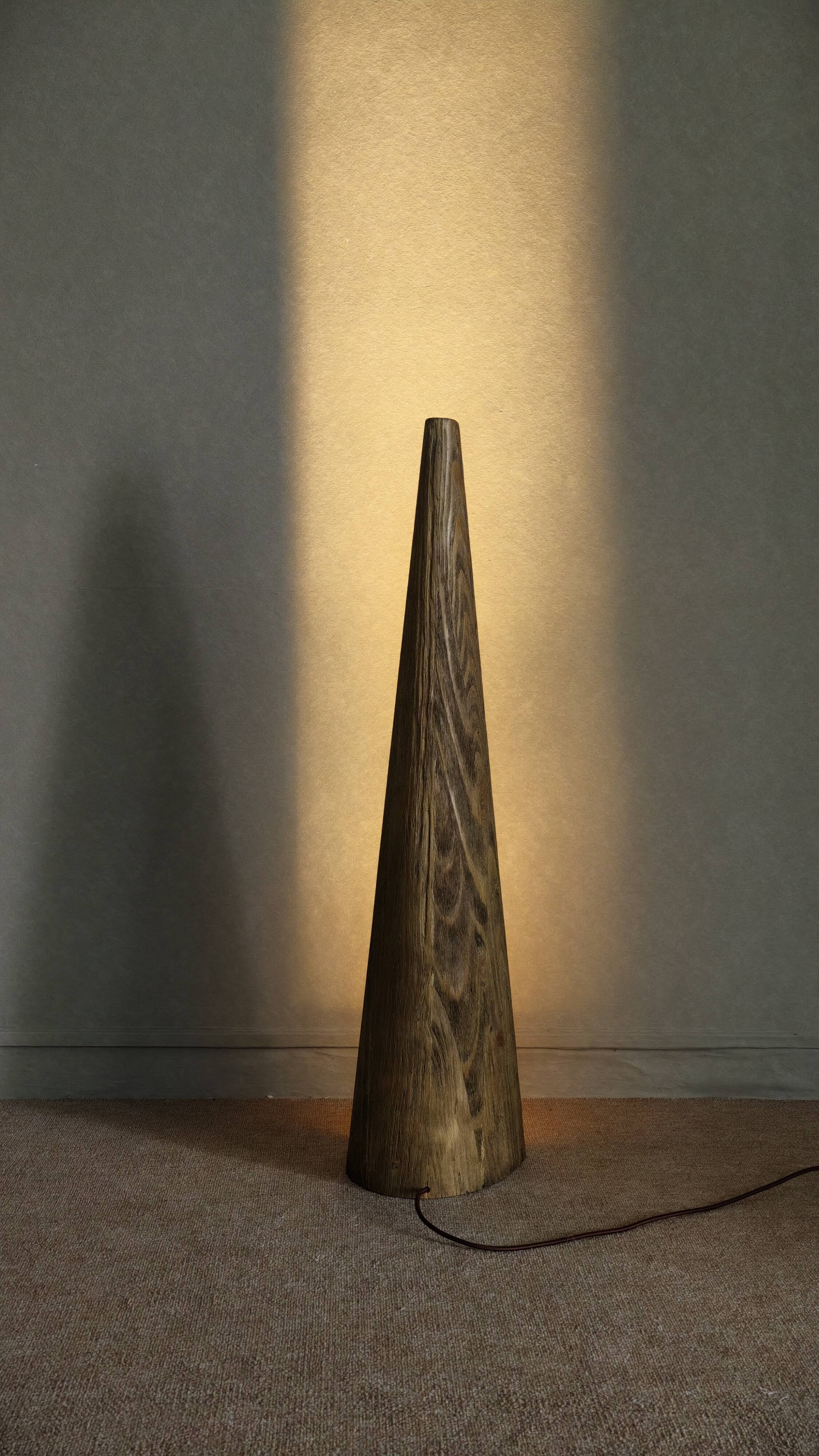 Handmade Mid-Century Modern Light ZENITH Solid Wood Sculptural Floor lamp