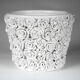 White earthenware pot cover "coco camellias" style 100 unique flowers