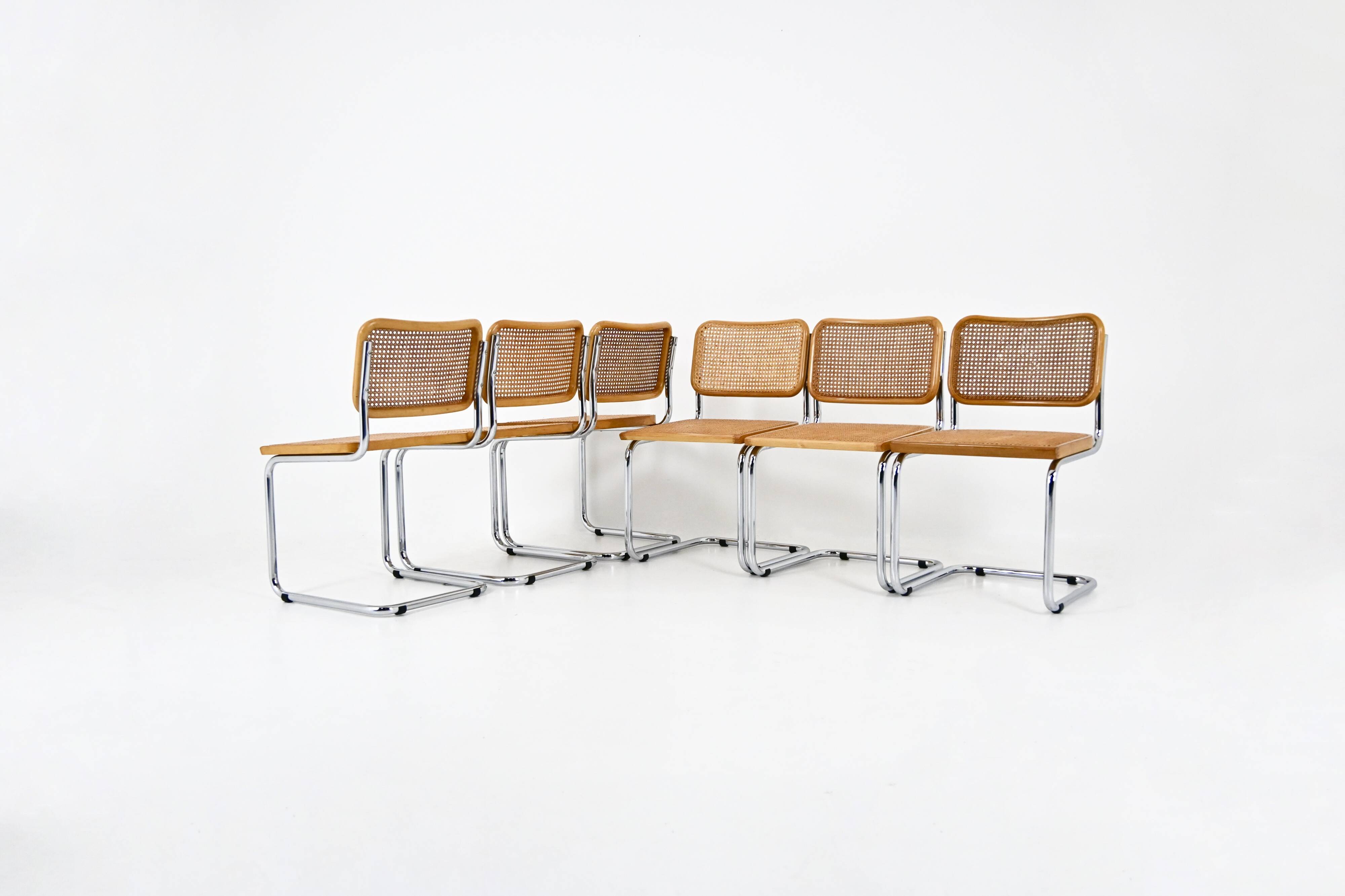 Set of 6 Style B32 Dining Chairs by Marcel Breuer
