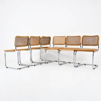 Ensemble de 6 Chaises de salle à manger Style B32 par Marcel Breuer