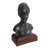 Buste femme en plâtre effet bronze antique vers 1960
