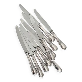 10 Christofle silver-plated “Marly” model table knives