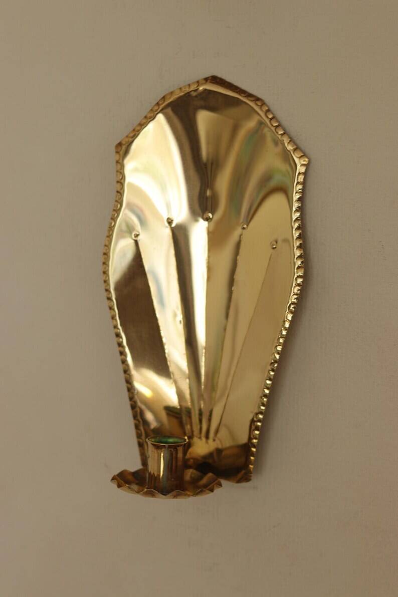 Pair Of Mid Century Swedish Brass Sconces