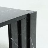 Large italian modern black marble coffee table 1970s