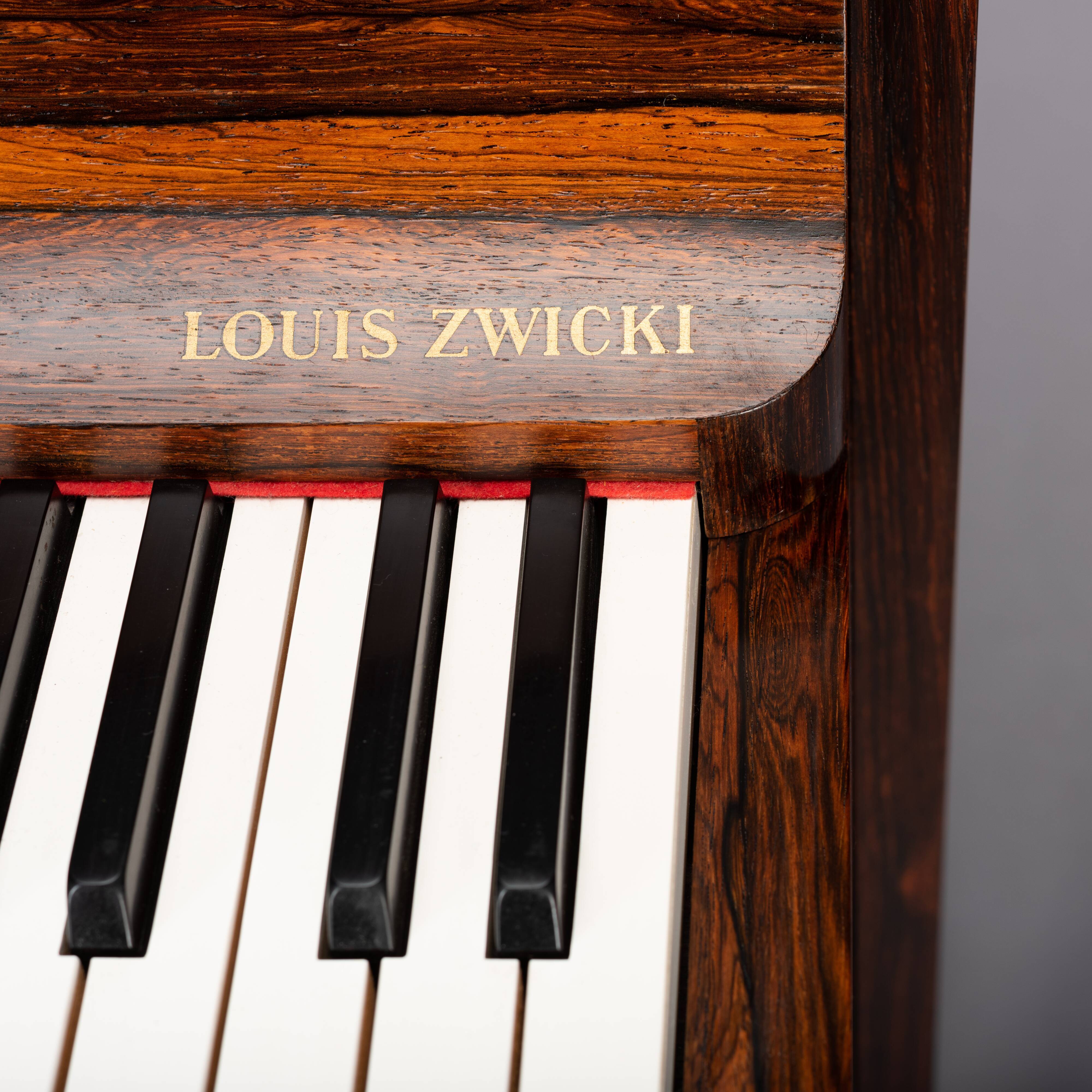 Danish midcentury pianette by Louis Zwicki in rosewood, 1950s