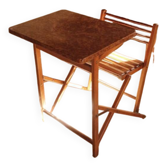 Pupitre d'écolier pliable années 70.