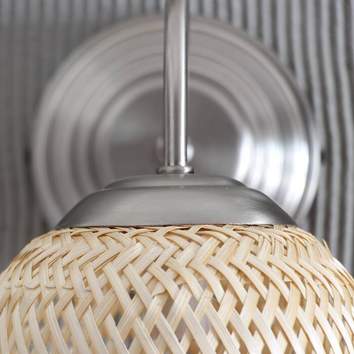 Farmhouse Decor Rattan Sconce Lamp Lights, 16x19Cm