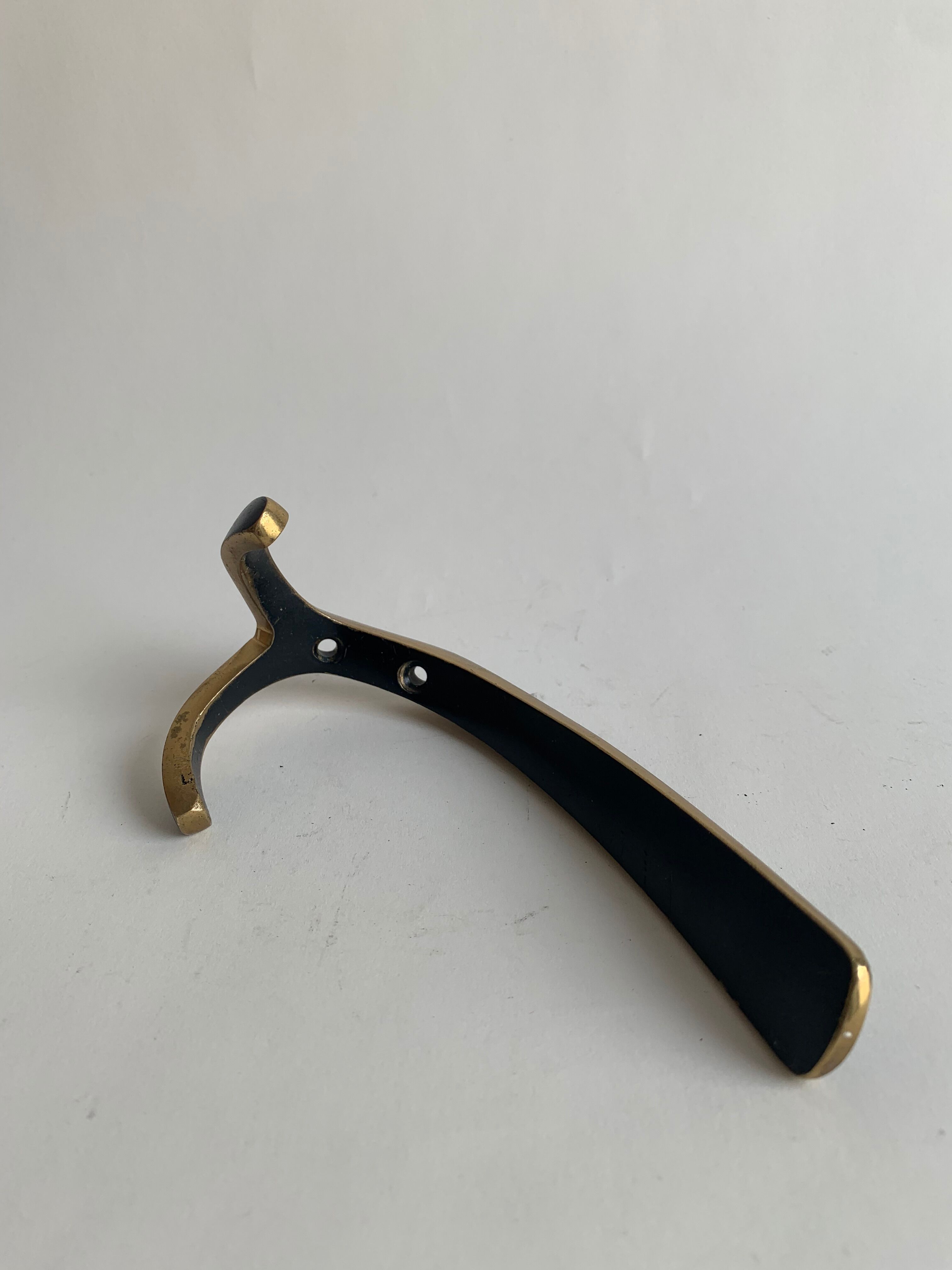 Brass wall coat hooks from Herta Baller, set of 5