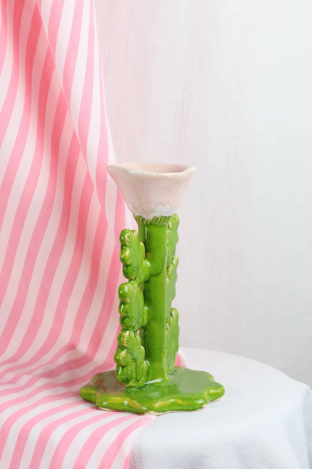 Ceramic candle holder / jewelry holder - Peony model