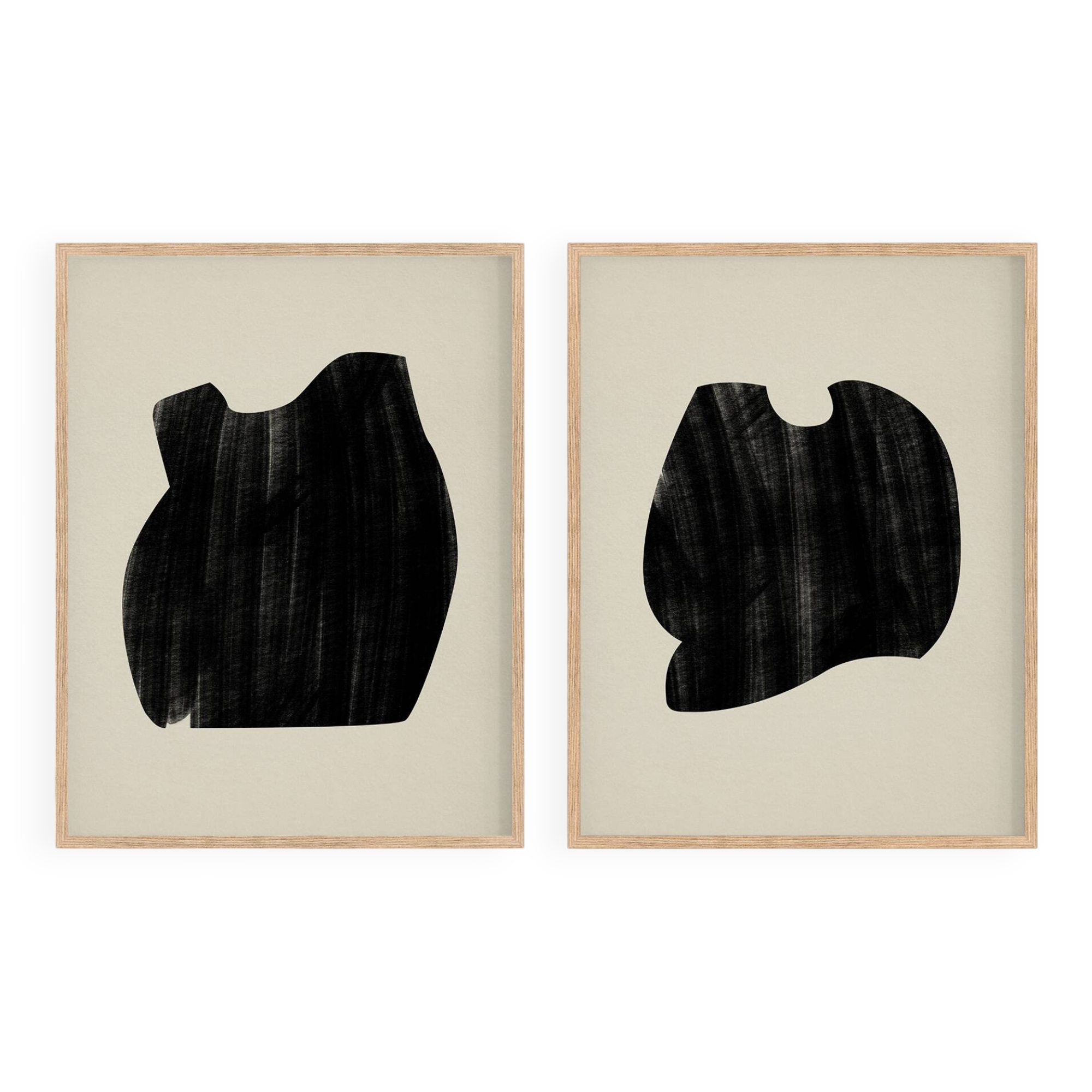 Pair of giclee prints, abstract wall art set of two, 50x70cm