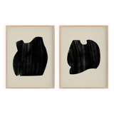 Pair of giclee prints, abstract wall art set of two, 50x70cm