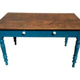Provencal table in fir 2 drawers