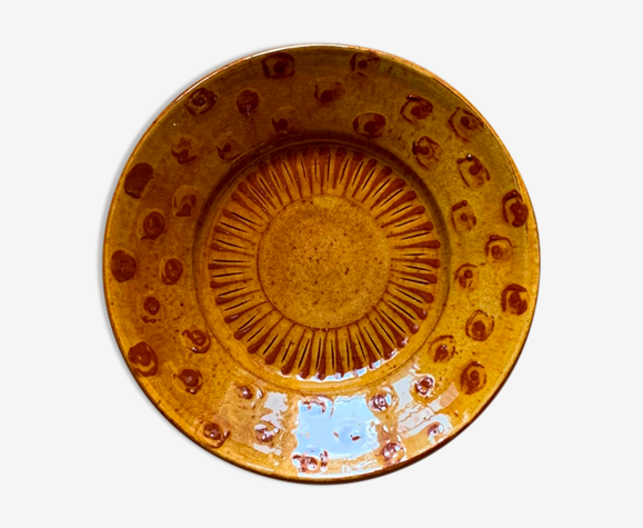 Assiette creuse vernissée a décor Sampigny les maranges