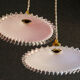 Set of 2 opaline suspensions delivered with new cable, socket and support in new brass