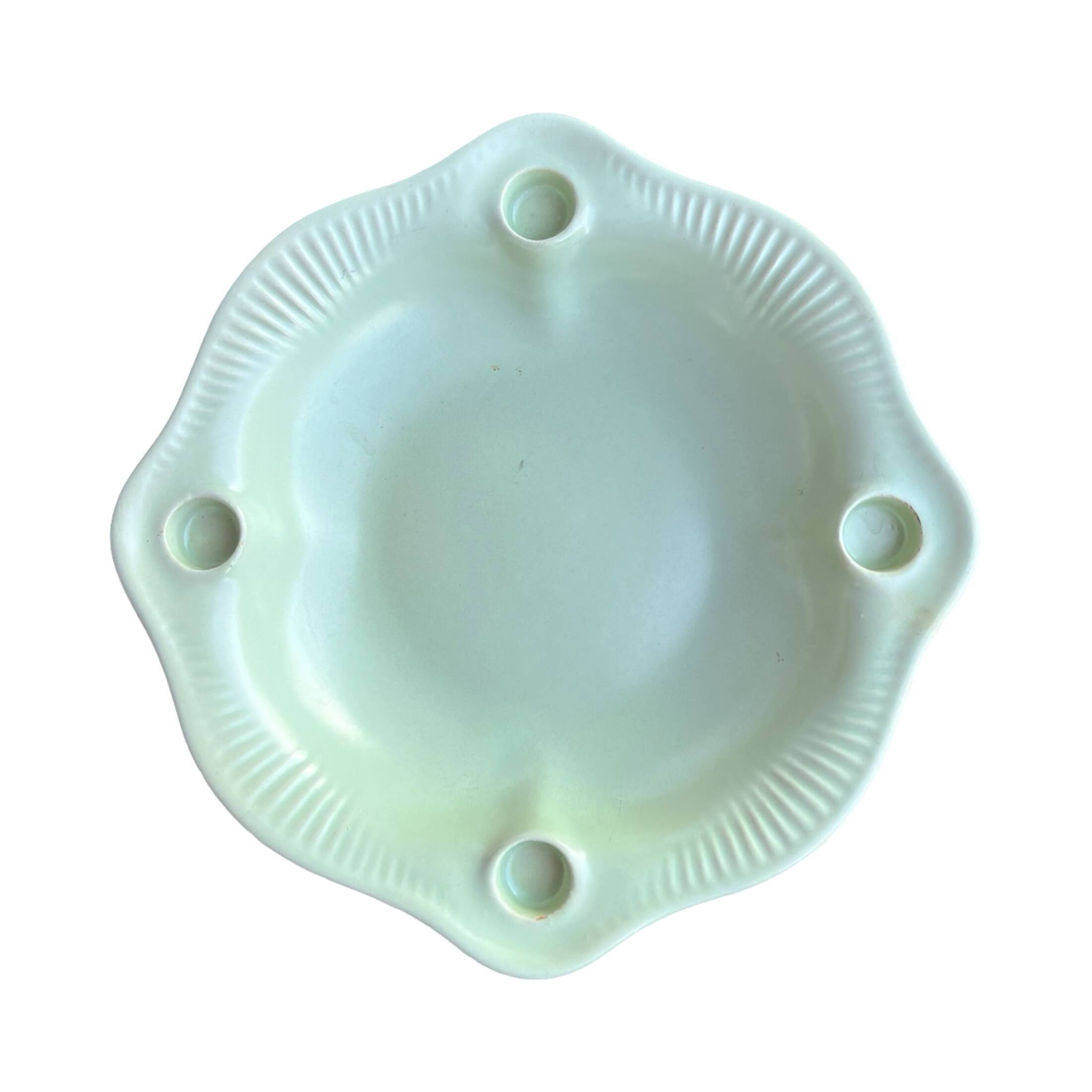 Ceramic Advent Plate/Candle Holder, Jasba, Germany 1960s | Mint Green