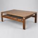 Vintage Brutalist coffee table made of wenge wood, crafted in the 1970s