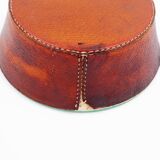 Vintage ceramic and leather ashtray from the 1950s