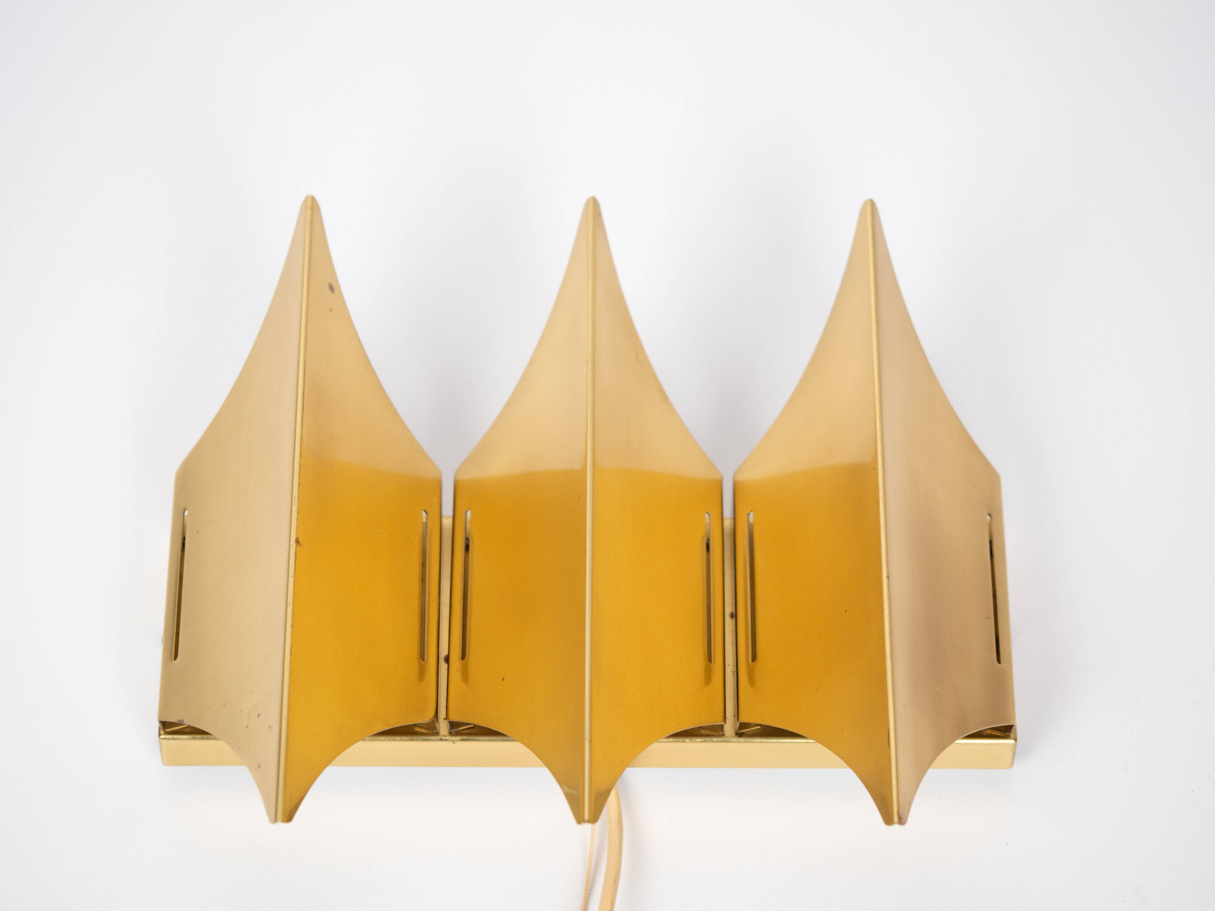 Paire de 2 appliques danoises Gothic 3 par Bent Karlby, Lyfa, années 1960