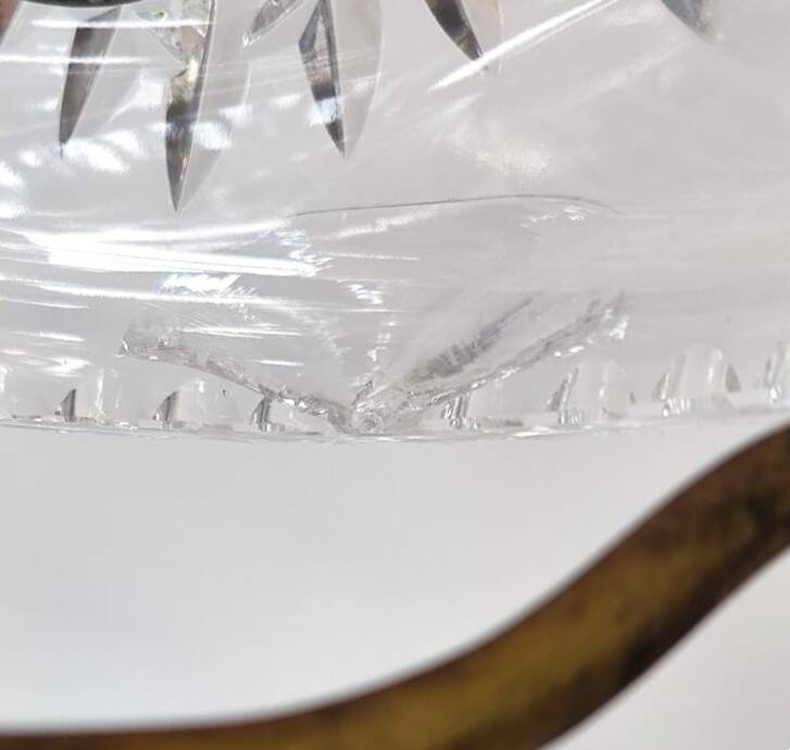 French Art Deco Cut Crystal 'Mushroom' Table Lamp, 1920s