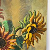 The sunflowers, knife technique on panel.
