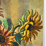 The sunflowers, knife technique on panel.