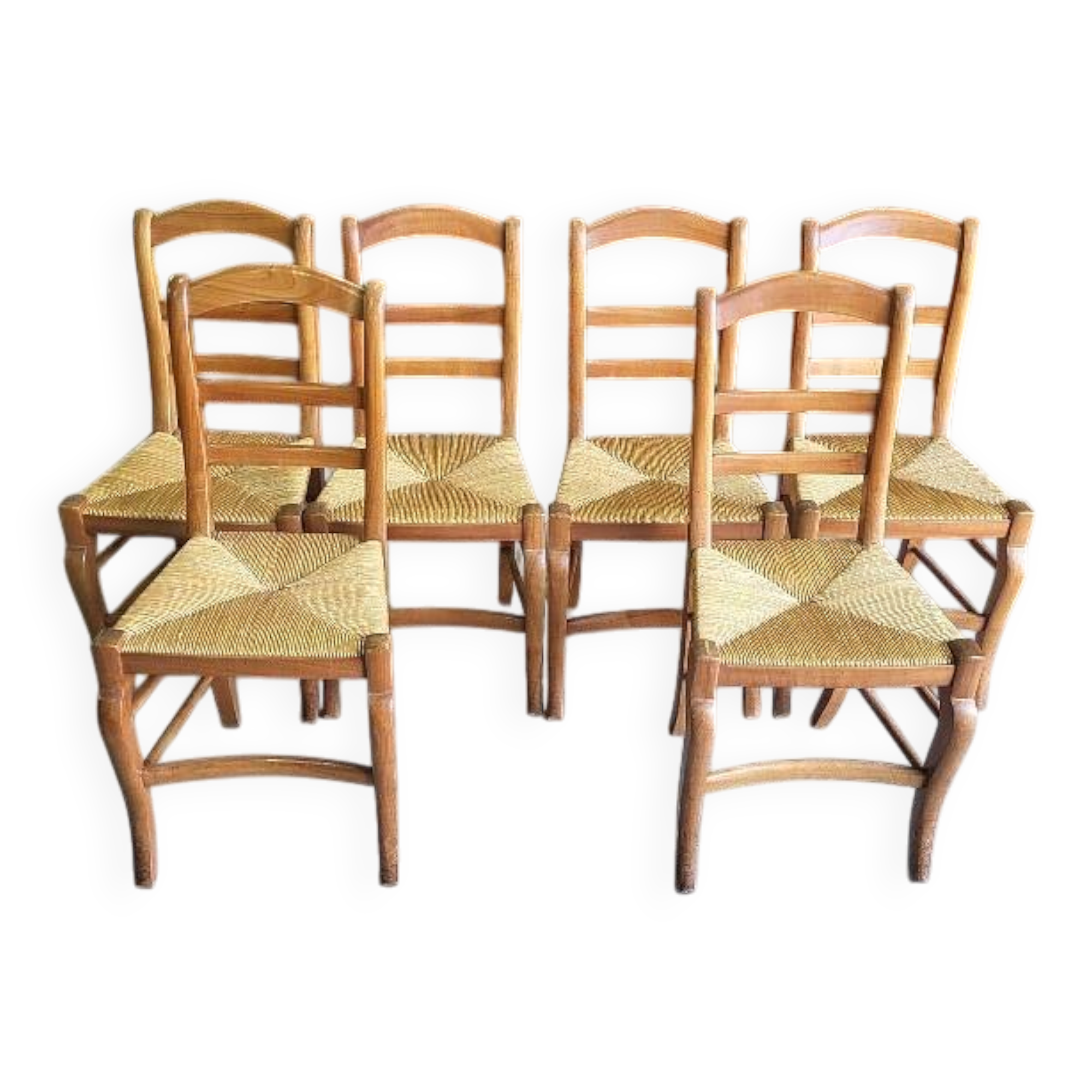 SET OF 6 DINING ROOM OR KITCHEN CHAIRS IN RESTAURANT STYLE IN WALNUT