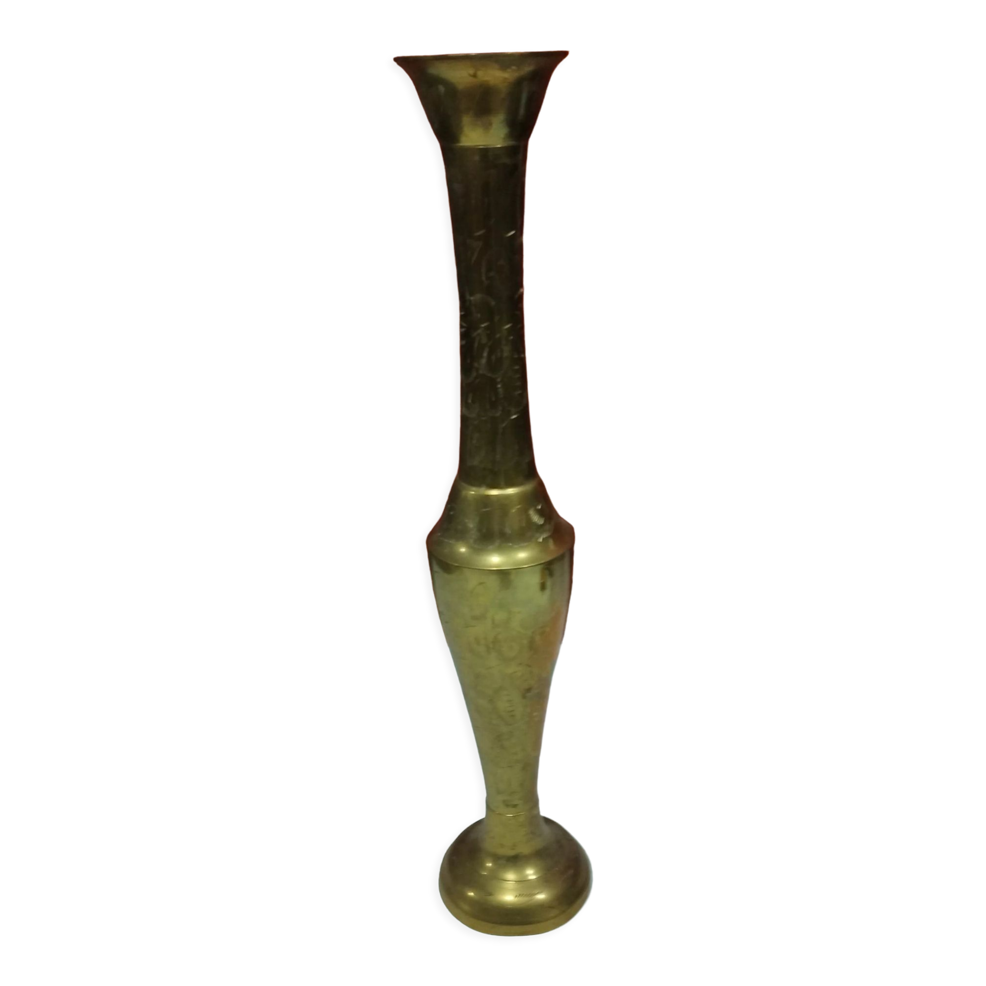 Old brass soliflore vase