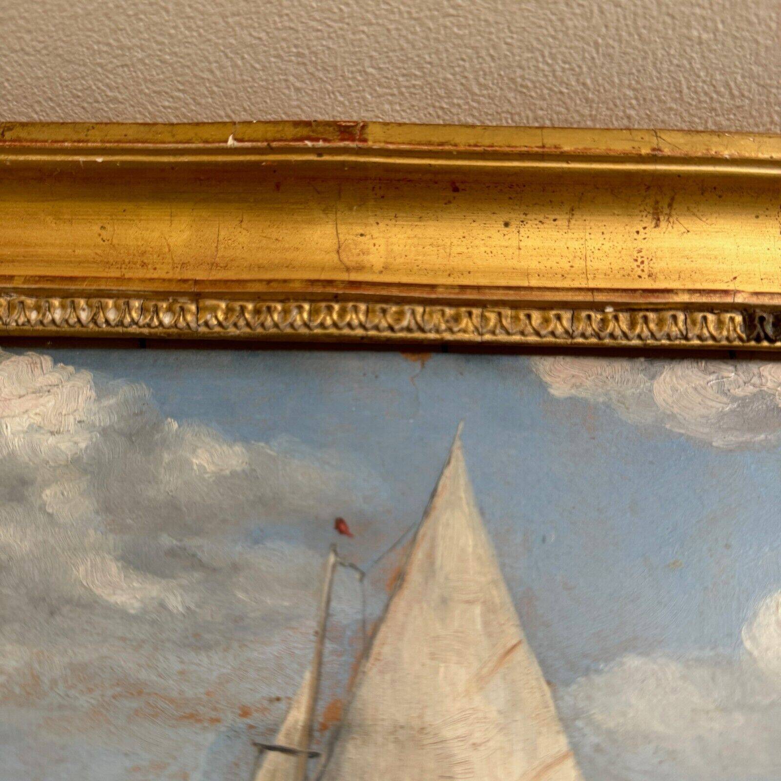 Aquarelle représentant une régate à Gâchet par Cormerais 1930