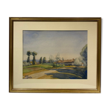 Old painting, landscape, signed M Duclos XX century