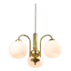 Lustre Mid-Century en Laiton et Opaline, Italie