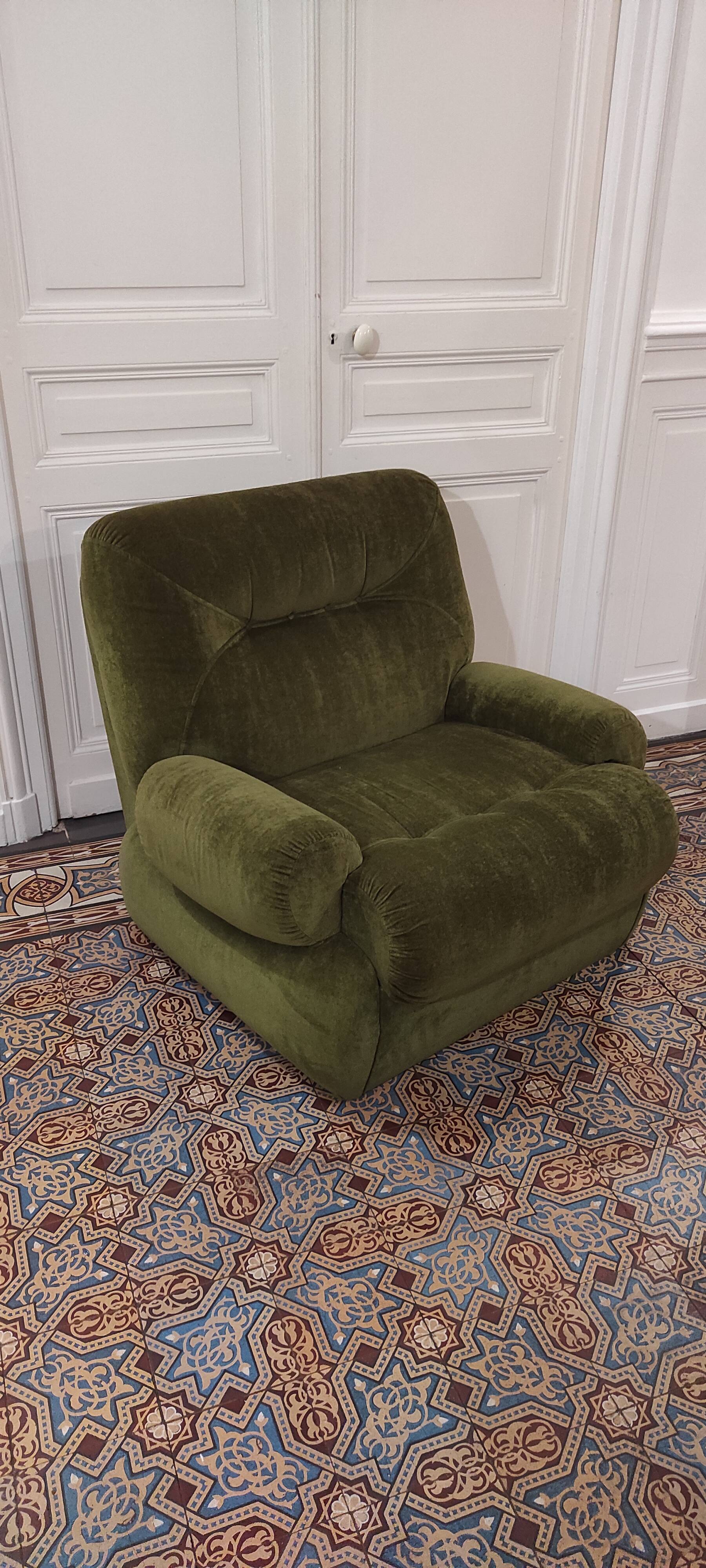 Fauteuil vintage en velours